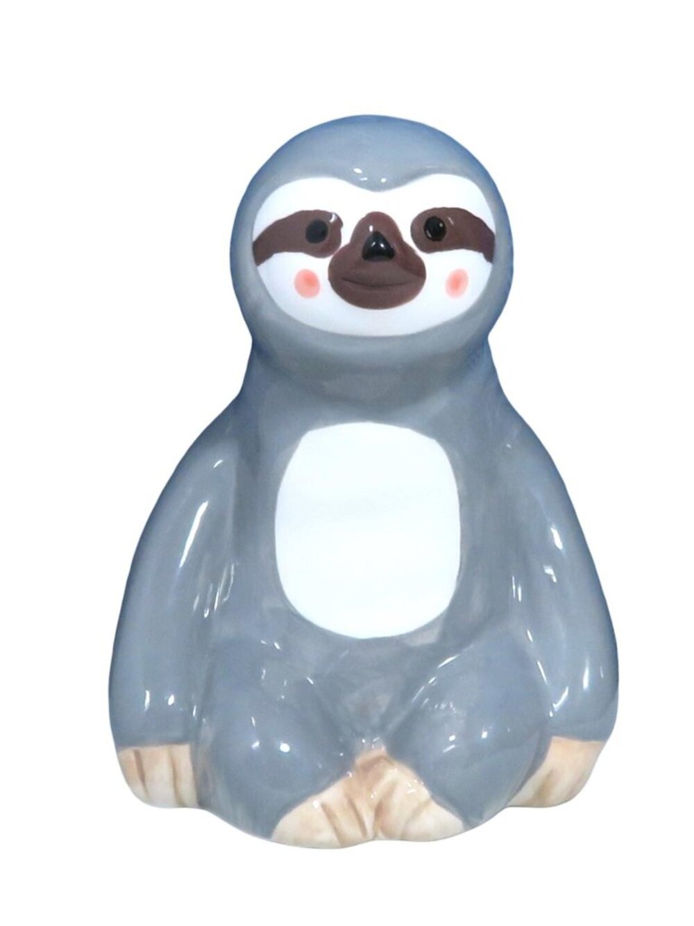 Lila & Jack Ceramic Gray Sloth Animal Coin Piggy Bank